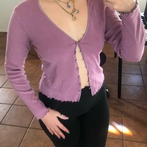 Cropped Dainty Purple Cardigan in size MEDIUM/SMALL